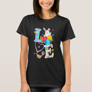 Stethoscope Scrub Life Nurse Cute Bunny Happy East T-Shirt