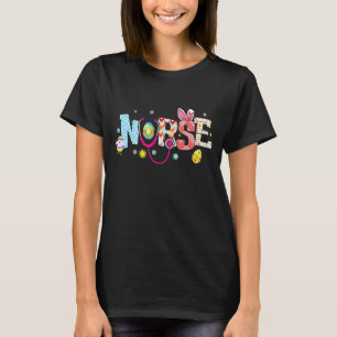 Stethoscope Scrub Nurse Life Easter Day Cute Bunny T-Shirt