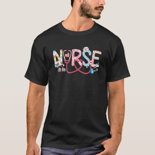 Stethoscope Scrub Nurse Life Easter Day Cute Bunny T_Shirt