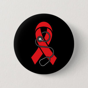 Stethoscope- Sickle Cell Anemia Awareness Supporte Button