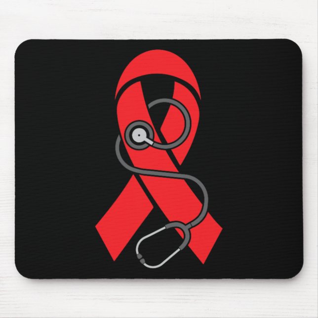 Stethoscope- Sickle Cell Anemia Awareness Supporte Mouse Pad (Front)