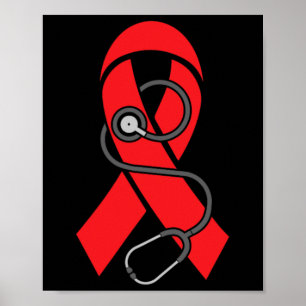 Stethoscope- Sickle Cell Anemia Awareness Supporte Poster