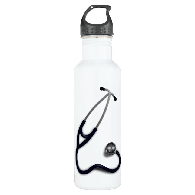 Stethoscope Stainless Steel Water Bottle (Front)
