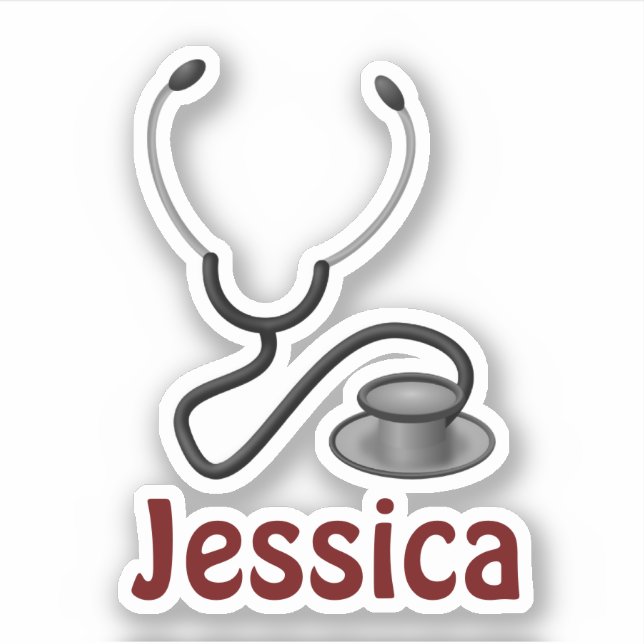 Stethoscope template, customizable sticker (Front)