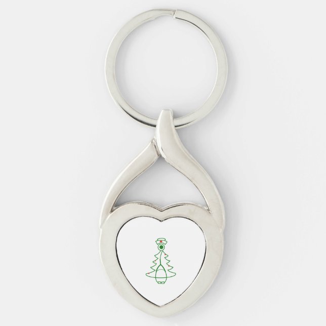 Stethoscope Tree (green)   Keychain (Front)