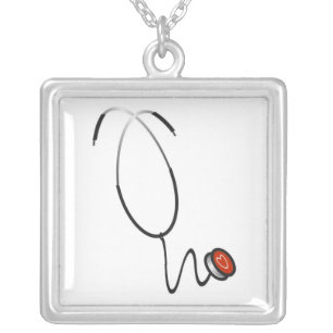 Stethoscope Tshirts and Gifts Silver Plated Necklace