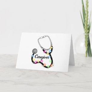 Stethoscope With Christmas Lights Merry Xmas Nurse Card