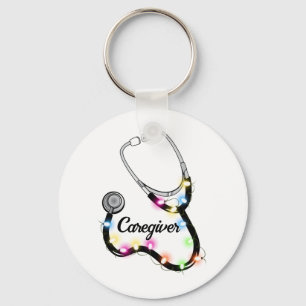 Stethoscope With Christmas Lights Merry Xmas Nurse Keychain