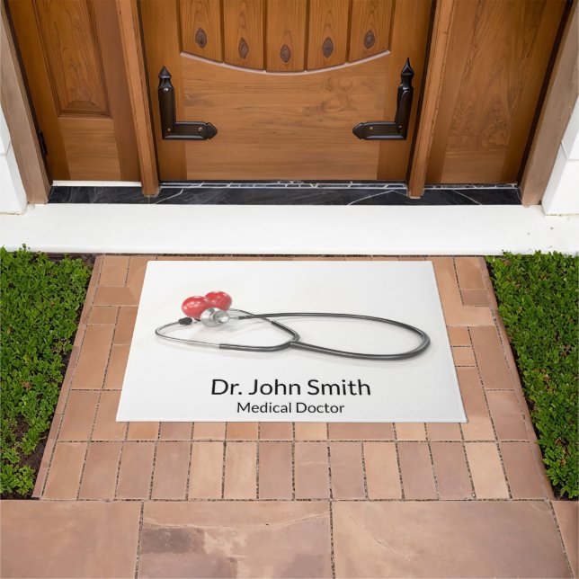 Stethoscope with Heart | Medical Care & Healthcare Doormat (Outdoor)