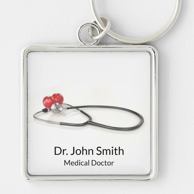 Stethoscope with Heart | Medical Care & Healthcare Keychain (Front)