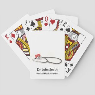Stethoscope with Heart Medical Care & Healthcare Poker Cards