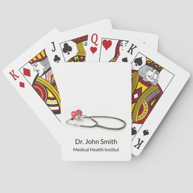 Stethoscope with Heart | Medical Care & Healthcare Poker Cards (Back)