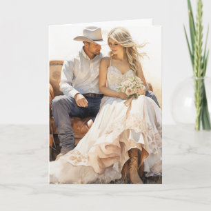 Stetson & Lace Wedding: Western Sunset Union Card