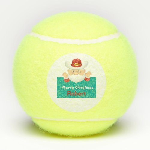 Stetson Santa Personalized Name Custom Christmas Tennis Balls