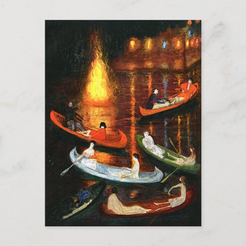 Stettheimer painting Fate on the Lake Postcard