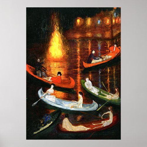 Stettheimer painting Fate on the Lake Poster