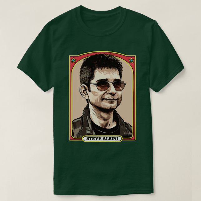 Steve Albini Retro Illustration T-Shirt (Design Front)