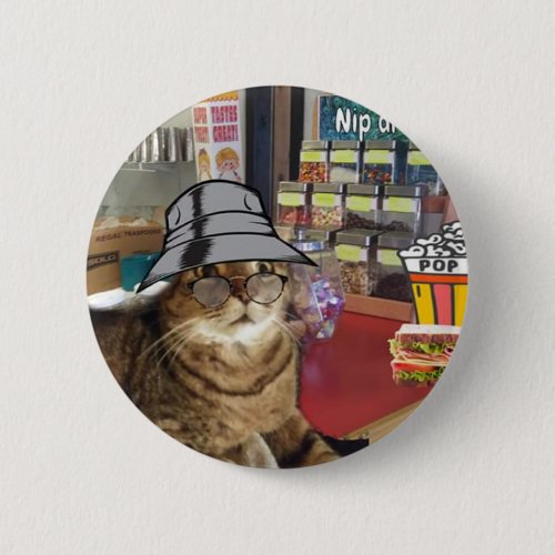 Steve cat at the nip drop shop pin back button