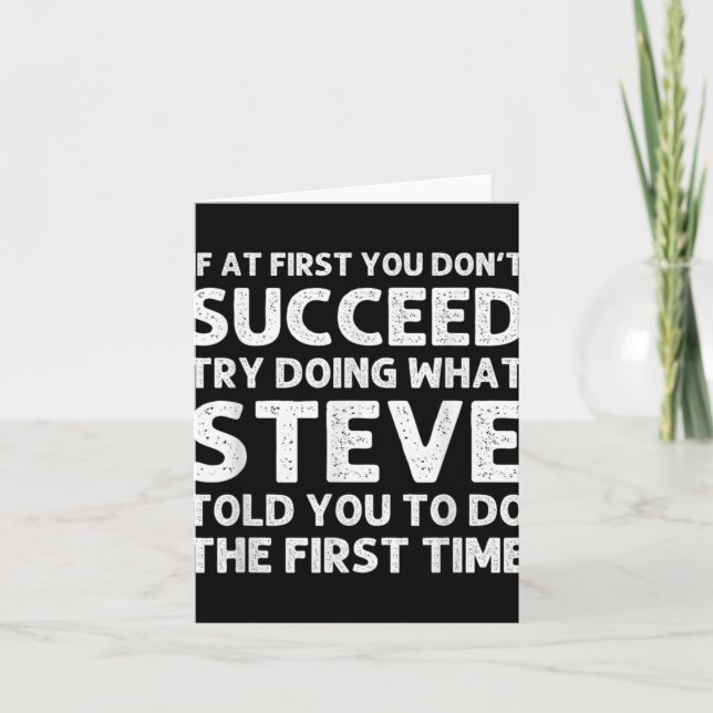 Steve Gift Name D Birthday Funny Christ T Shirt  Card (Front)