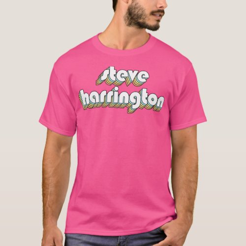 Steve Harrington Retro Rainbow Typography Faded St T_Shirt