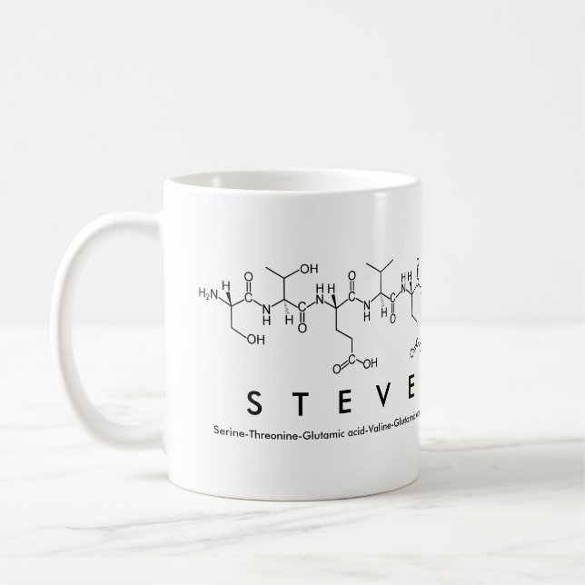 Steve peptide name mug (Left)