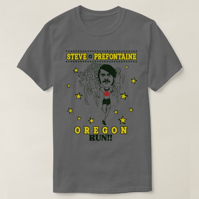 Steve Prefontaine Oregon Run T-Shirt (Design Front)