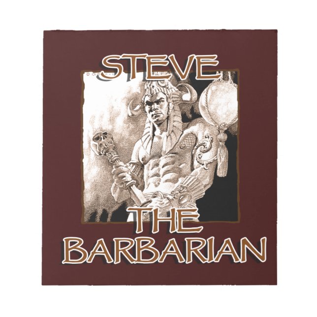Steve The Barbarian Notepad (Front)