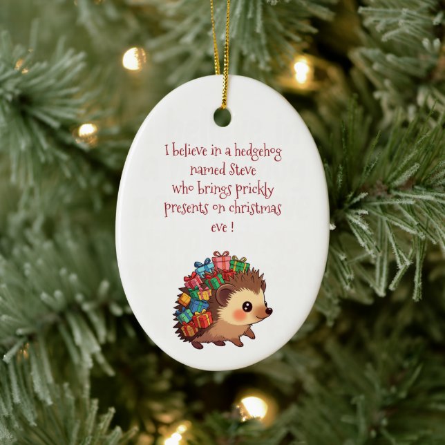 Steve the Hedgehog – Funny Atheist  Ceramic Ornament (Tree)