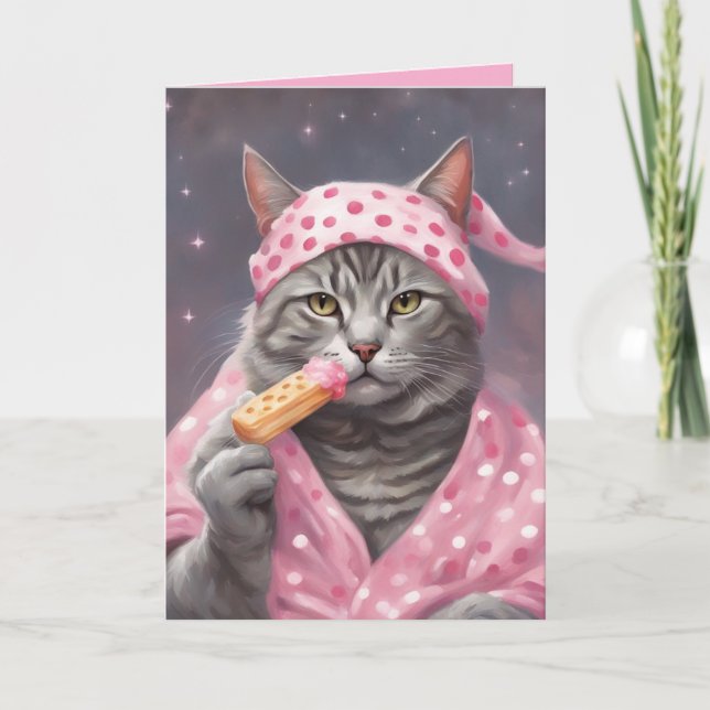 Steve the Tabby sweet dream and Happy Birthday Card (Front)