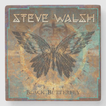 Steve Walsh Black Butterfly Coaster