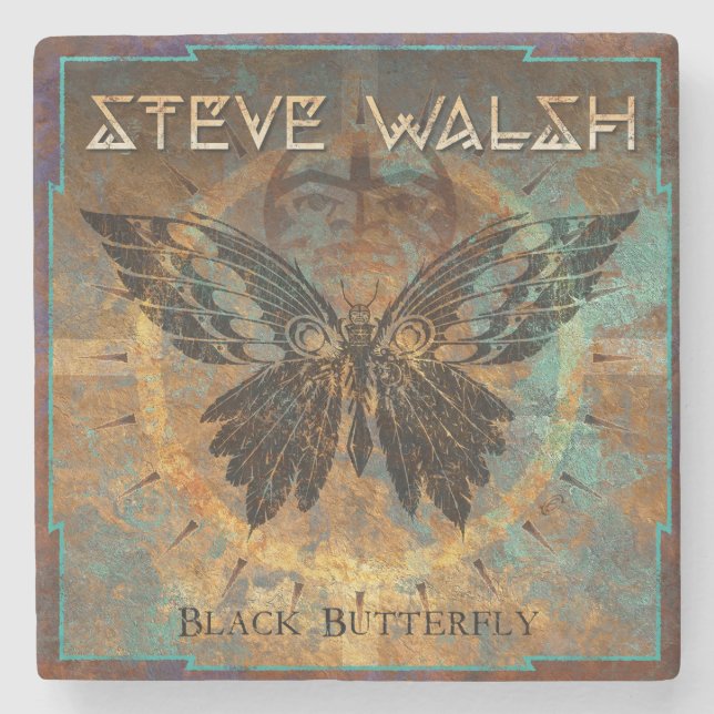 Steve Walsh Black Butterfly Coaster (Front)
