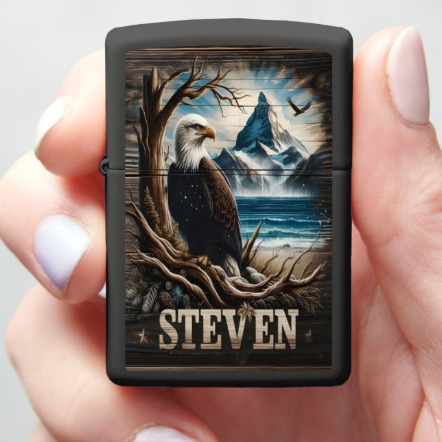 Steven Eagle's Mountain View Zippo Lighter (In Hand)