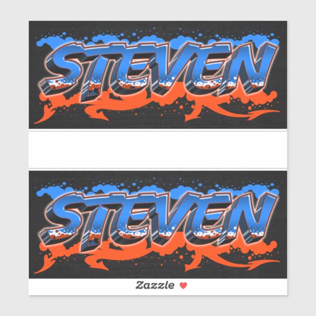 Steven First Name Graffiti Sticker (Sheet)