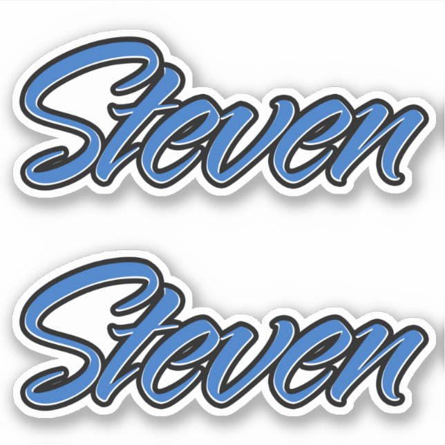 Steven Name blue sticker Sticker Stickerset (Front)