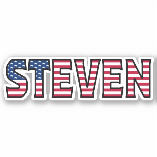 Steven Name First Name USA Sticker Stickerset (Front)