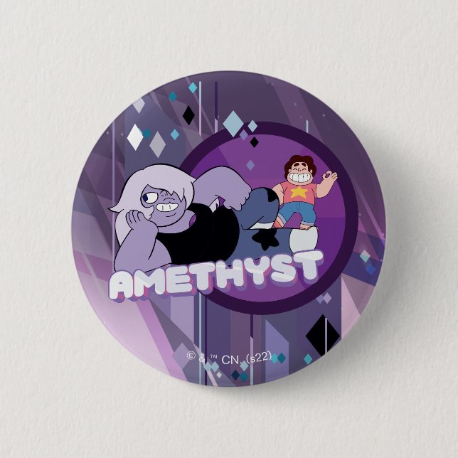 Steven Universe | Amethyst Character Graphic Button (Front)