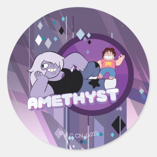 Steven Universe  Amethyst Character Graphic Classic Round Sticker