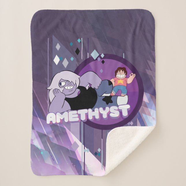 Steven Universe | Amethyst Character Graphic Sherpa Blanket (Front)