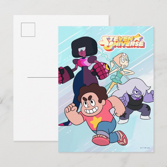 Steven Universe | Crystal Gem Group Action Postcard (Front/Back)