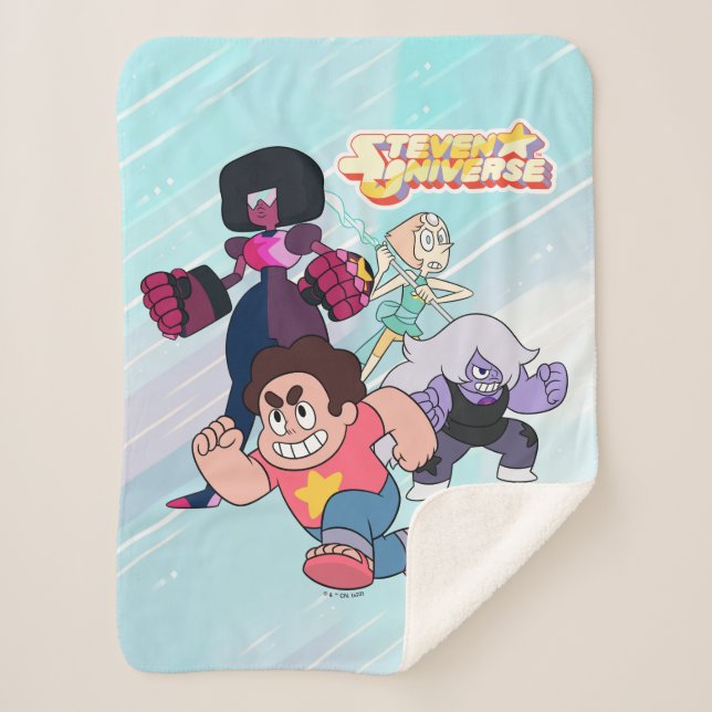 Steven Universe | Crystal Gem Group Action Sherpa Blanket (Front)