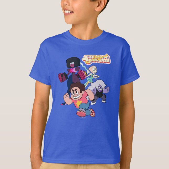 Steven Universe | Crystal Gem Group Action T-Shirt (Front)
