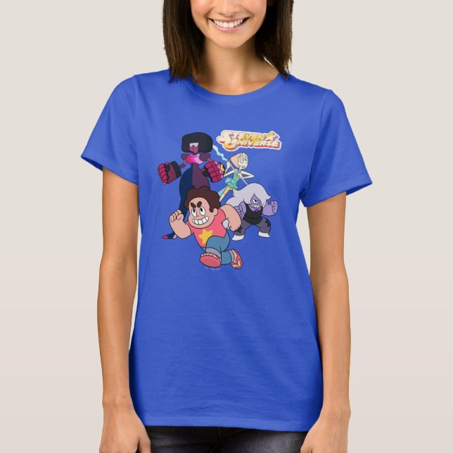 Steven Universe | Crystal Gem Group Action T-Shirt (Front)