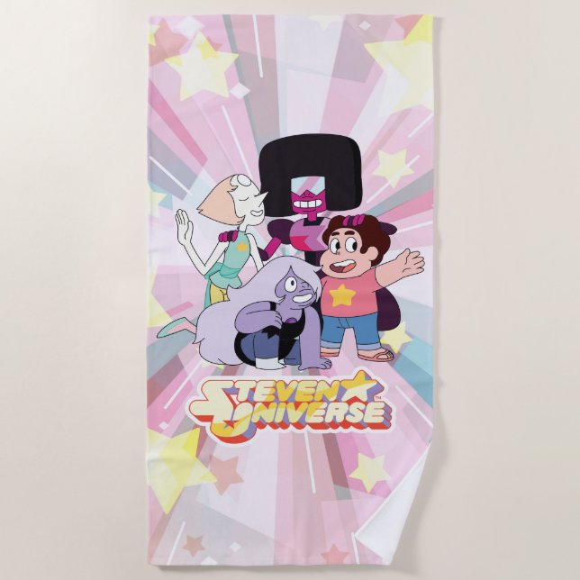 Steven Universe | Crystal Gem Group Huddle Beach Towel (Front)