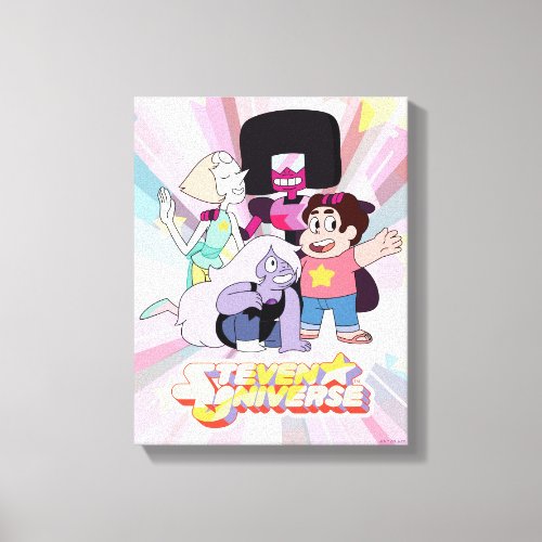 Steven Universe  Crystal Gem Group Huddle Canvas Print