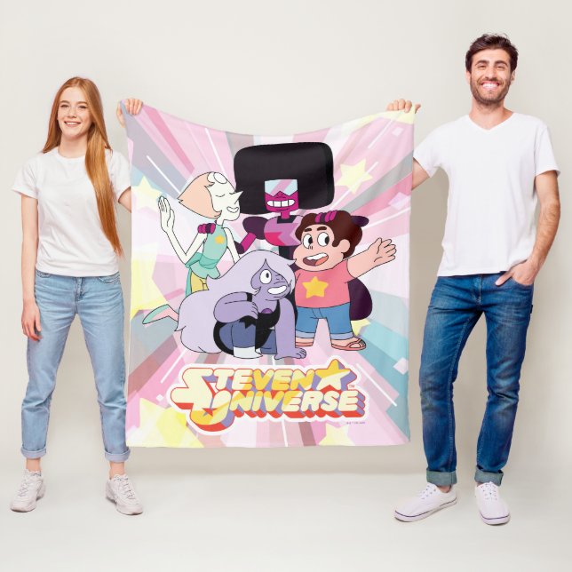 Steven Universe | Crystal Gem Group Huddle Fleece Blanket (In Situ)