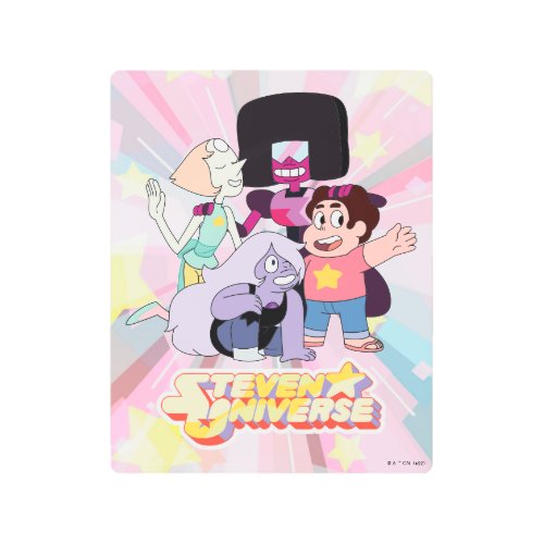 Steven Universe  Crystal Gem Group Huddle Metal Print