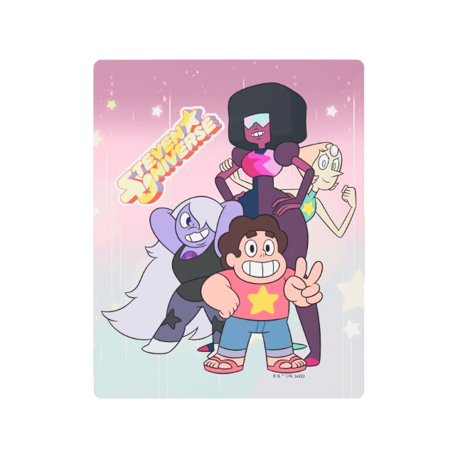 Steven Universe | Crystal Gem Group Pose Metal Print (Front)
