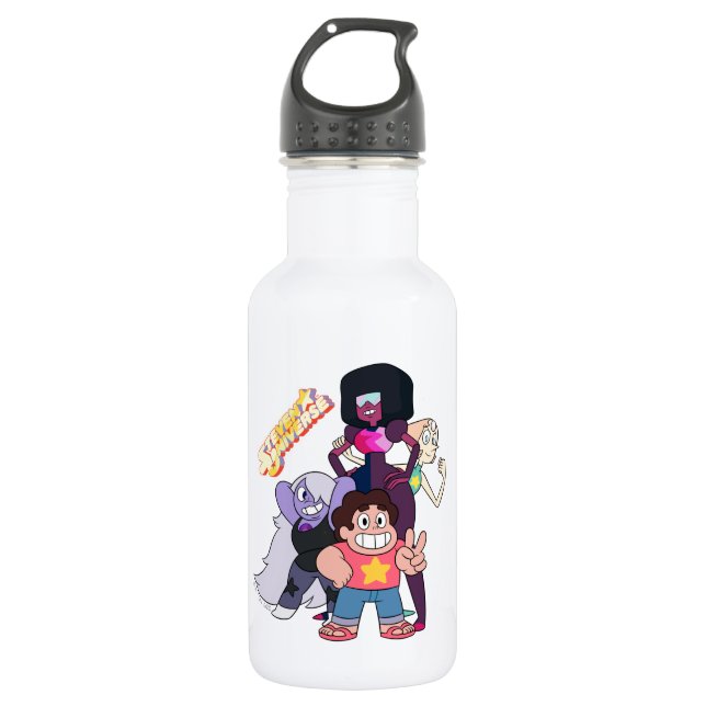 Steven Universe | Crystal Gem Group Pose Stainless Steel Water Bottle (Front)