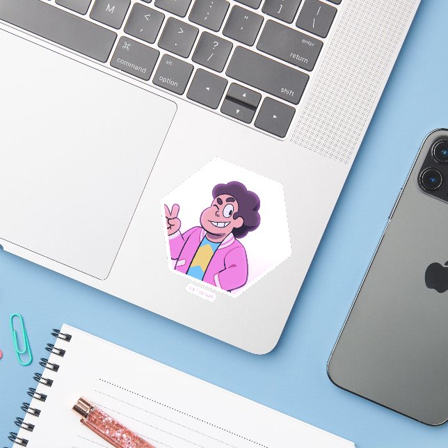 Steven Universe | Pink Diamond Portrait Sticker (Laptop w/ iPhone)