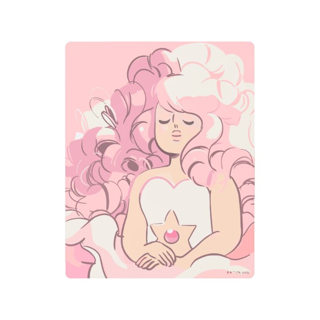 Steven Universe | Rose Quartz Illustration Metal Print (Front)
